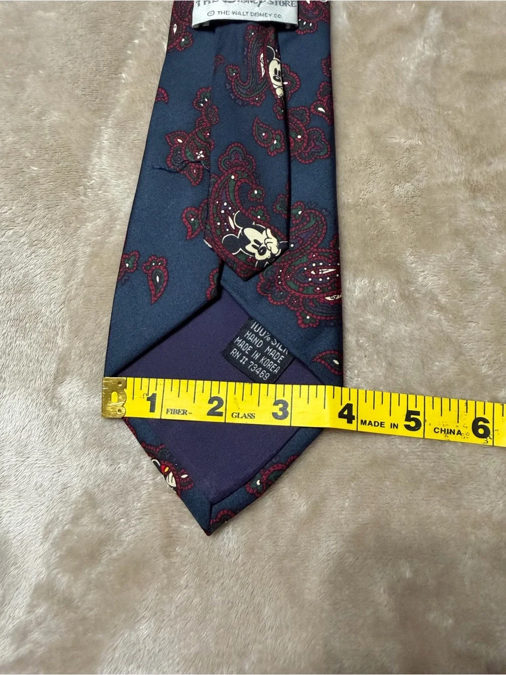 The Disney Store Paisley Mickey Mouse Hands 100% Silk Tie